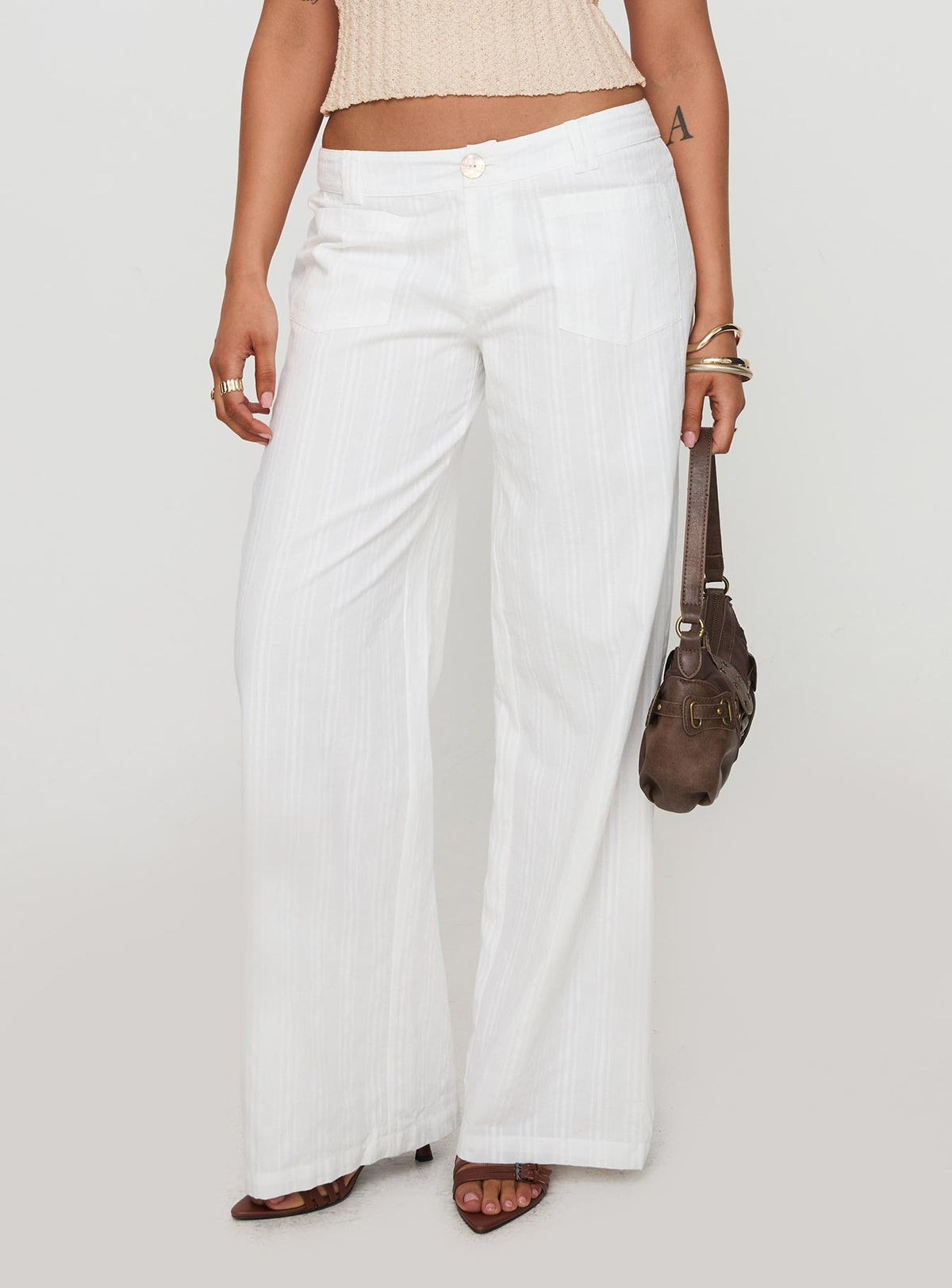 Vendi Low Rise Pant White Petite