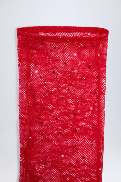 Lace Gloves in Fire Red