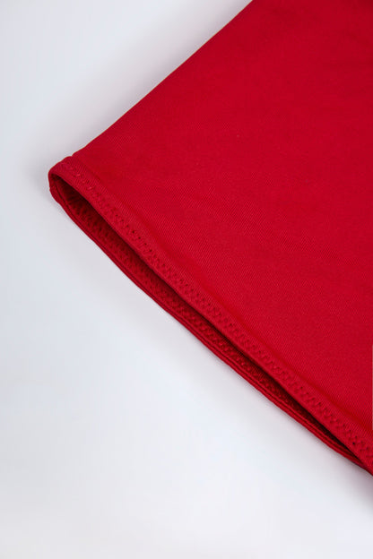 Slinky Jersey Low-Rise Hotpants in Fire Red