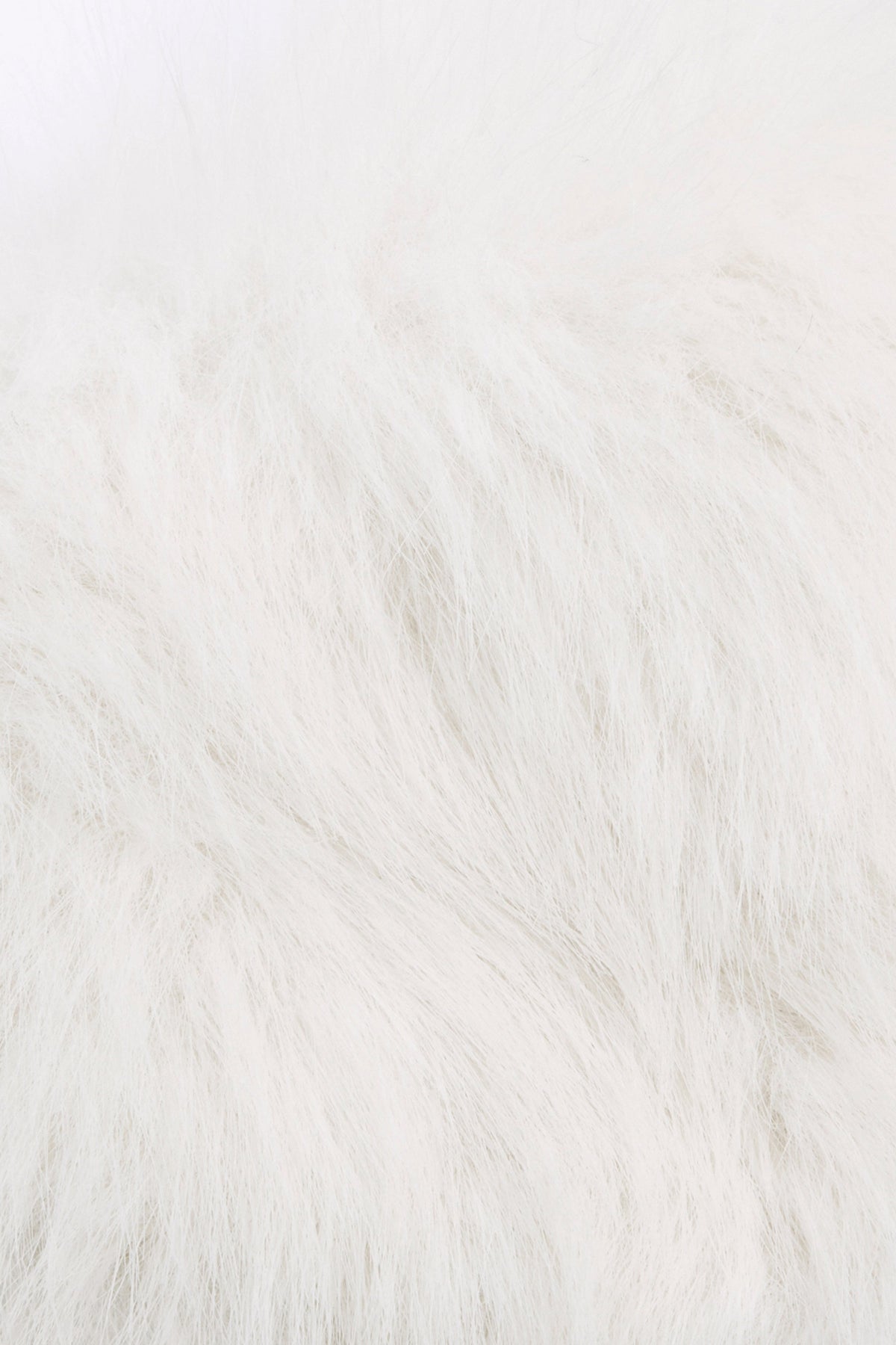 Faux Fur Triangle Bralette in White