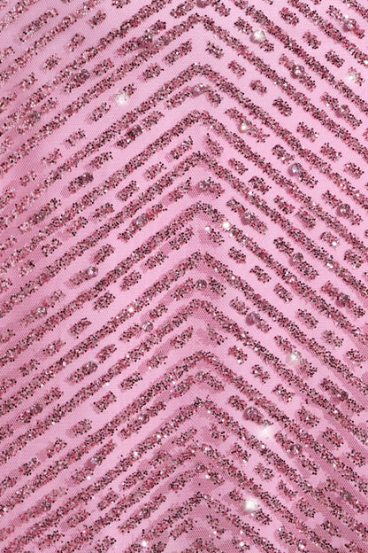 Embellished Low-Rise A-Line Micro Mini Skirt in Pink