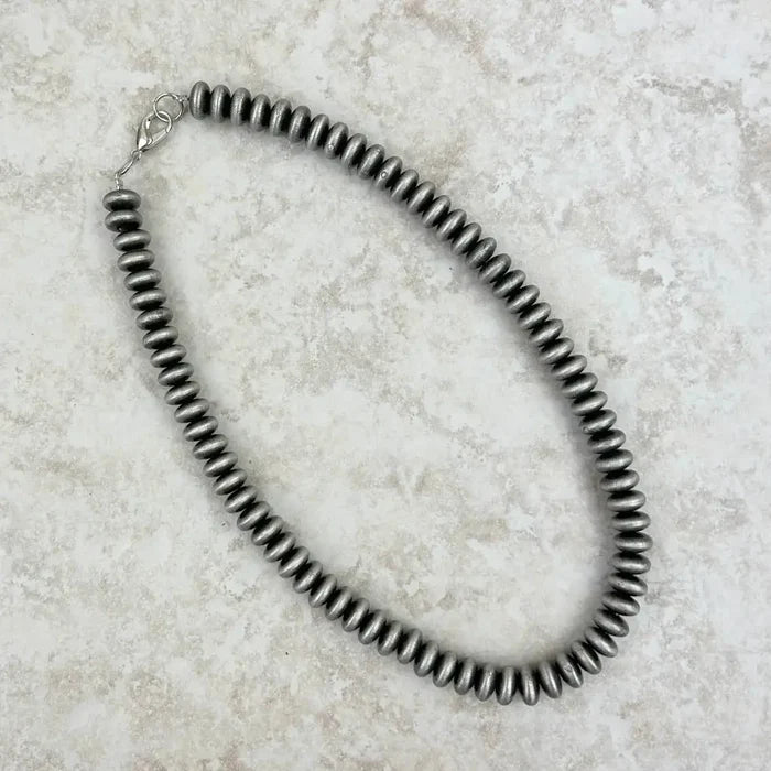 16" 10mm Navajo Inspired Rondelle Bead Necklace