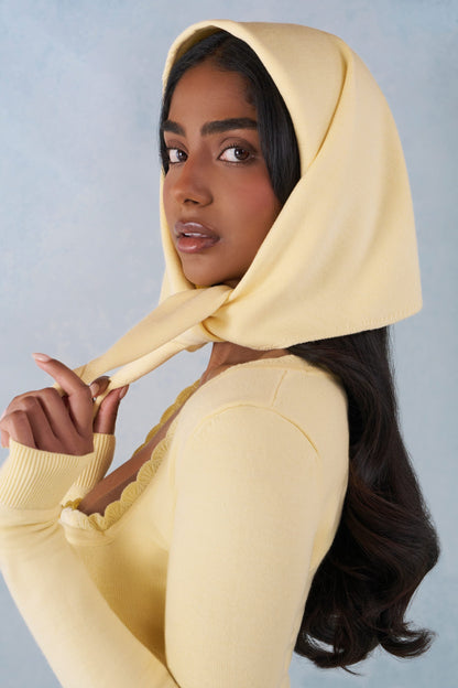 Knit Headscarf in Butter Yellow