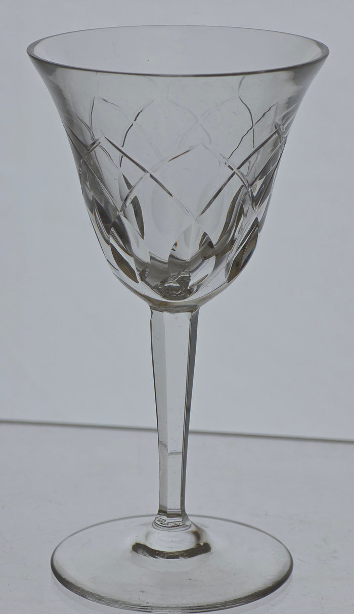 4 Hand Cut Glass panel sherry glasses