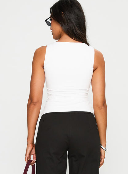 Lose Your Number High Neck Top White