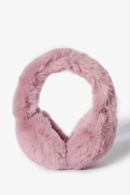 Faux-Fur Earmuffs in Powder Pink