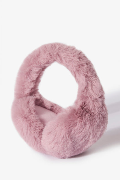 Faux-Fur Earmuffs in Powder Pink