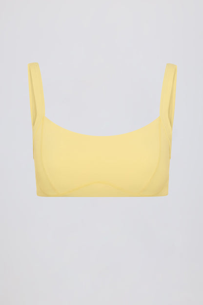 Soft Active Seam-Detail Sports Bra in Lemon