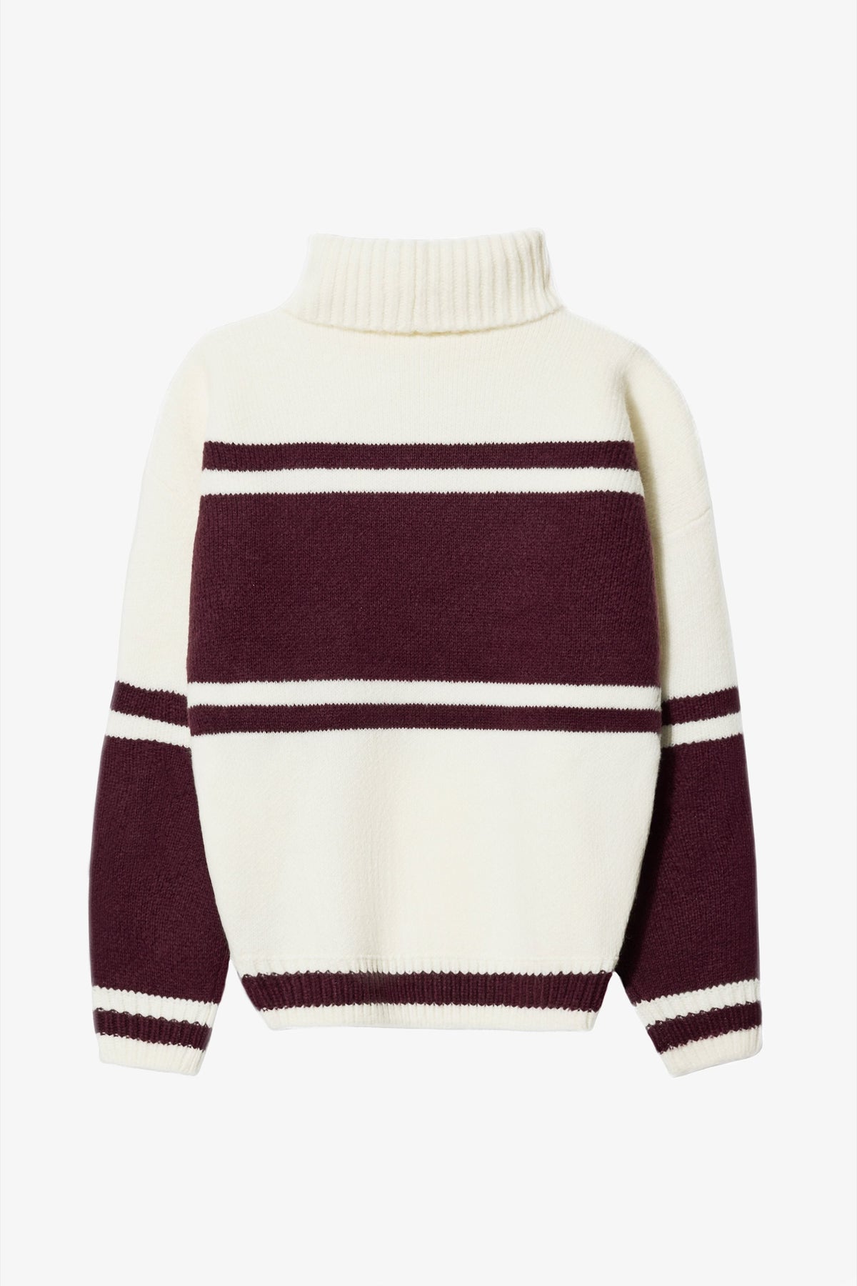 Knit Turtleneck Oversized Jumper in Burgundy