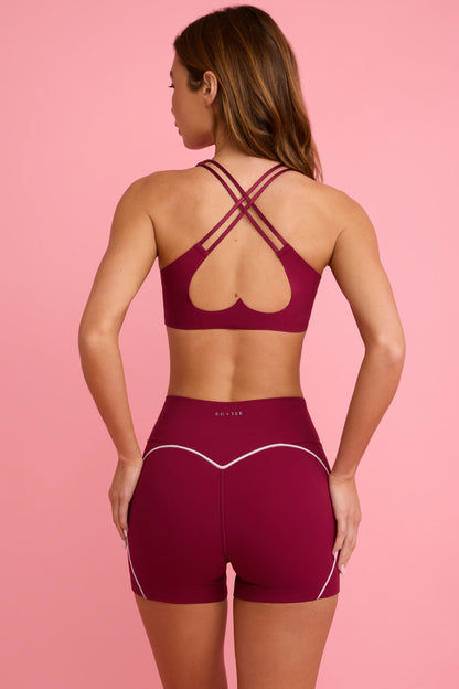 Soft Active Mini Shorts in Burgundy