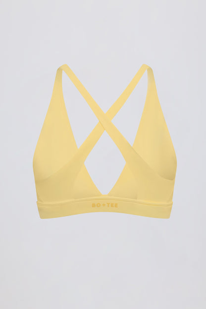 Soft Active Cross-Back Sports Bra in Lemon