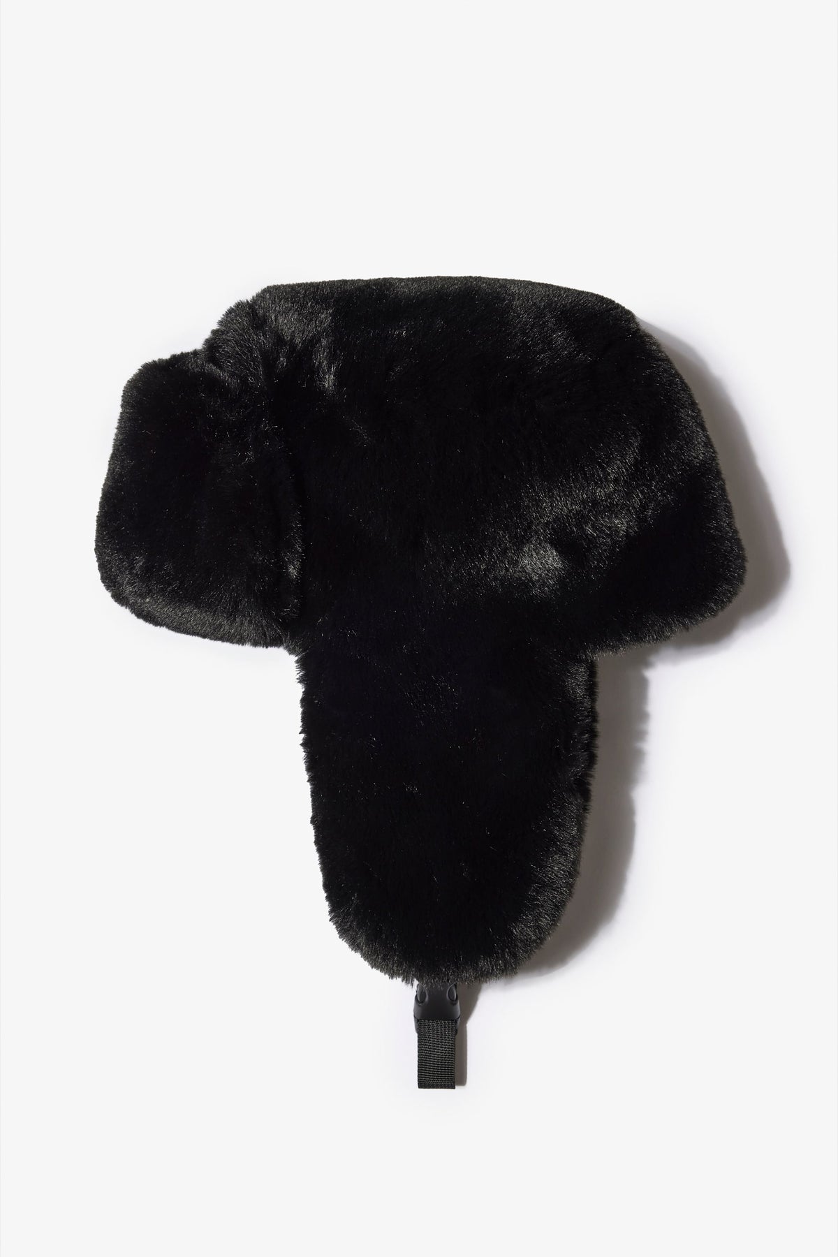 Faux-Fur Trapper Hat in Black