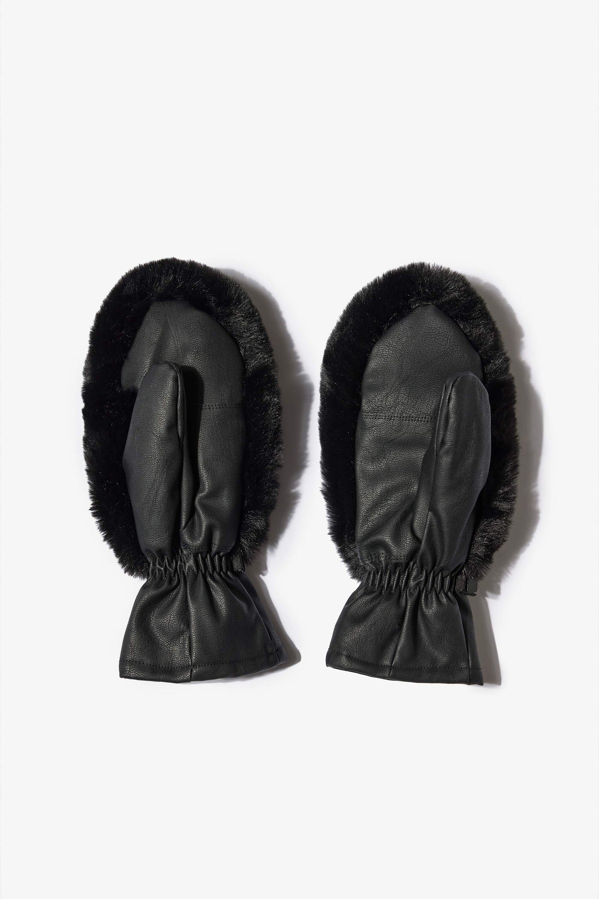 Faux-Fur Gloves in Black