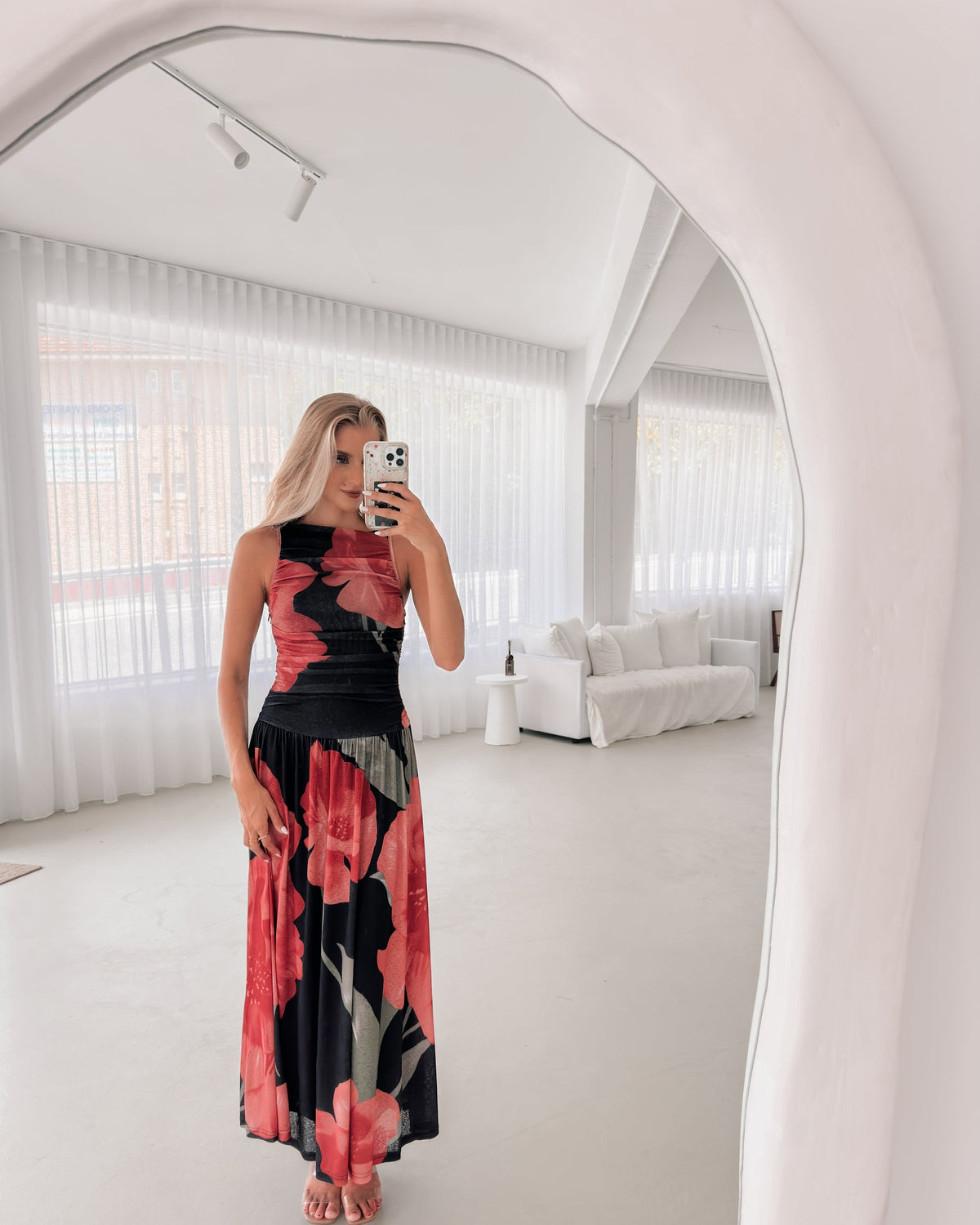 Balayage Black Floral Maxi Dress | Women's Floral Maxi Dress