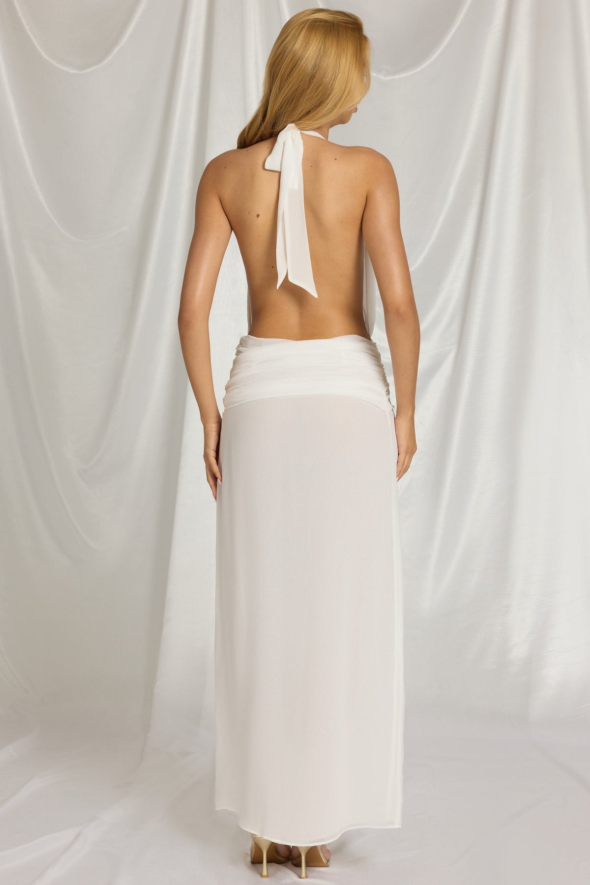 Halterneck Maxi Dress in White