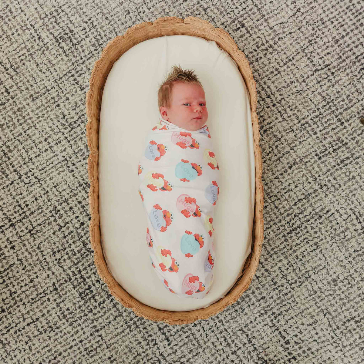Knit Swaddle Blanket - Elmo Heart Candies