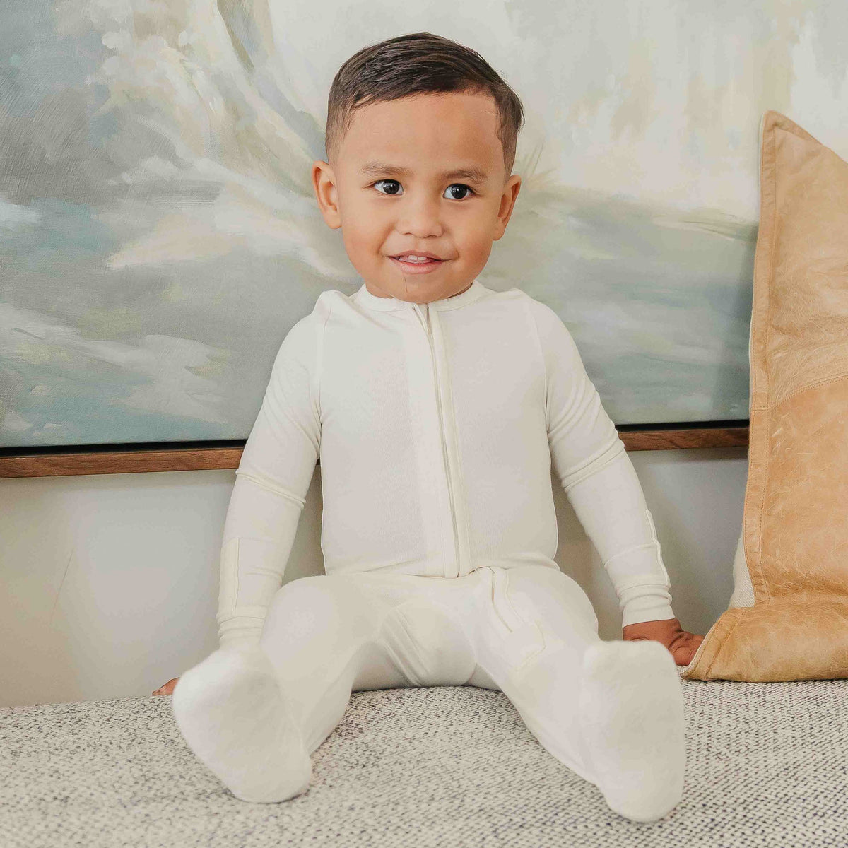 Zip-Up Footie Pajama - Cru