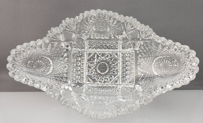 ABP Crystal Cut Glass banana Bowl