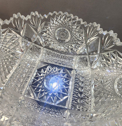 ABP Crystal Cut Glass banana Bowl