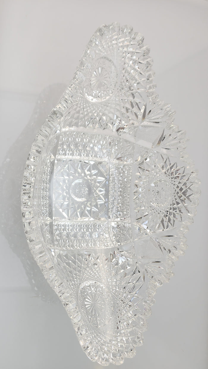 ABP Crystal Cut Glass banana Bowl