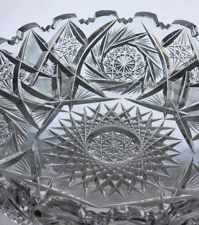 ABP cut glass low bowl American brilliant