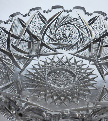 ABP cut glass low bowl American brilliant