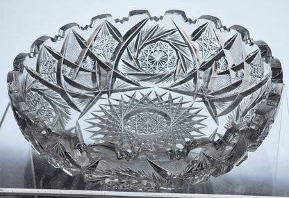 ABP cut glass low bowl American brilliant