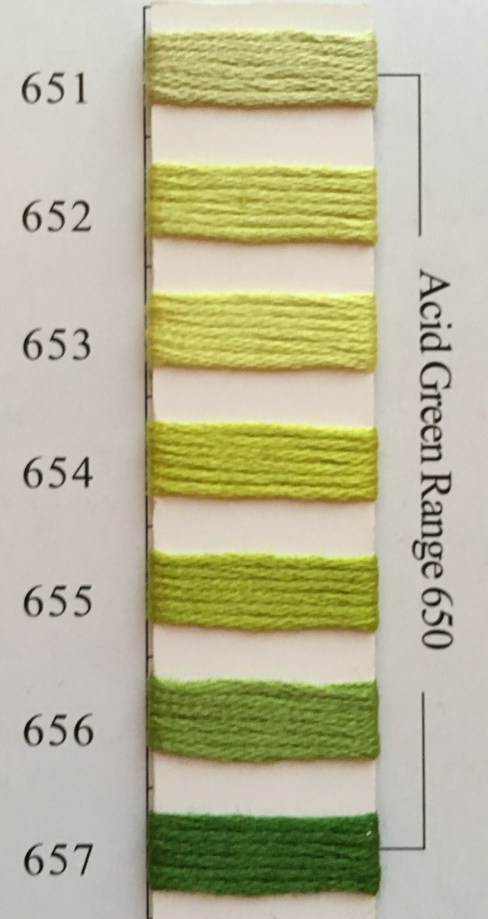 Needlepoint Inc Silk Thread Acid Green Range 650