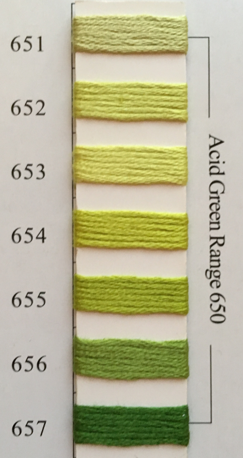 Needlepoint Inc Silk Thread Acid Green Range 650