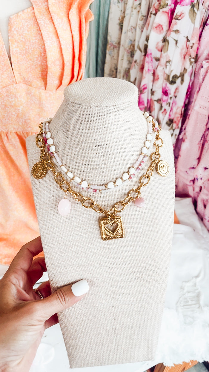 Amalfi Breeze Necklace-Light Pink