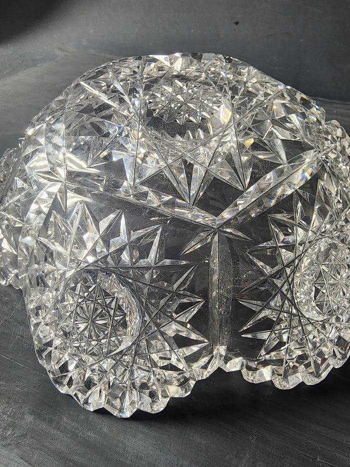 America Brillant Period cut glass blowout bowl abp