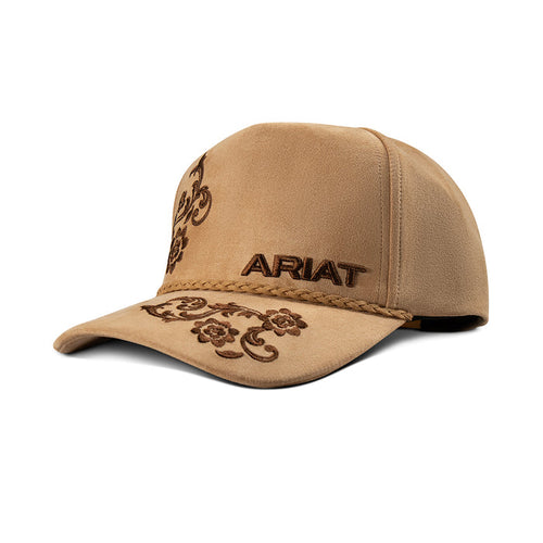 Ariat Women's Embroidered Paisley Suede Ball Cap