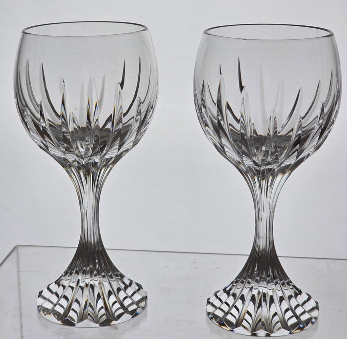 Baccarat Massena wine glasses pair SIGNED