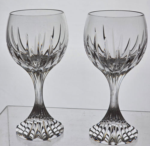 Baccarat Massena wine glasses pair SIGNED