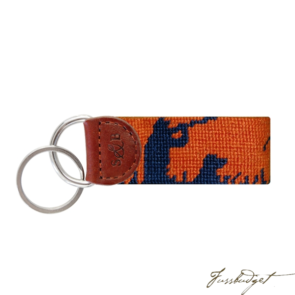 Bird Hunter Needlepoint Key Fob-Fussbudget.com