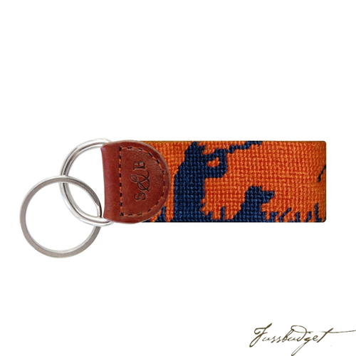 Bird Hunter Needlepoint Key Fob-Fussbudget.com