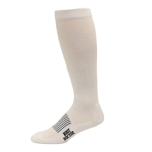 Boot Doctor Men's White Over The Calf Full Cushion Boot Socks- 2 Pair