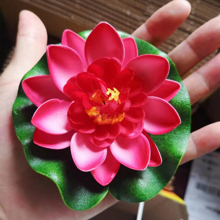 Bulk 14Pcs Artificial Floating Lotus Flower with Water Lily Pad Wholesale