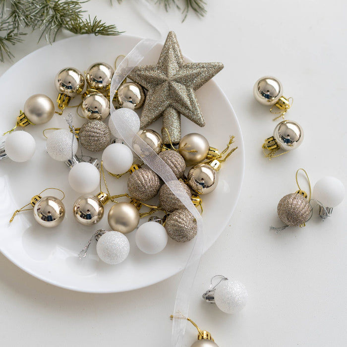 Bulk 30pcs Christmas Balls Set with Glitter Star Treetop Hanging Ornaments  Wholesale
