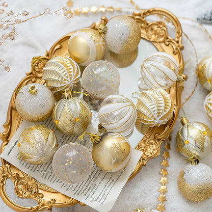 Bulk 30pcs Mixed Glitter Christmas Balls Set Hanging Ornaments Wholesale