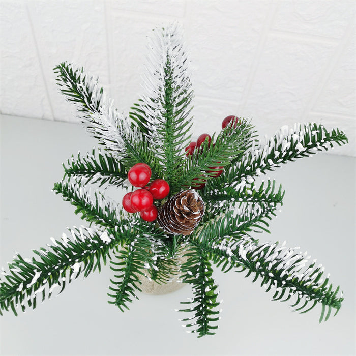 Bulk Artificial Plant Ornaments with Pine Cone Red Fruit Stems for Xmas Party Decor Wholesale
