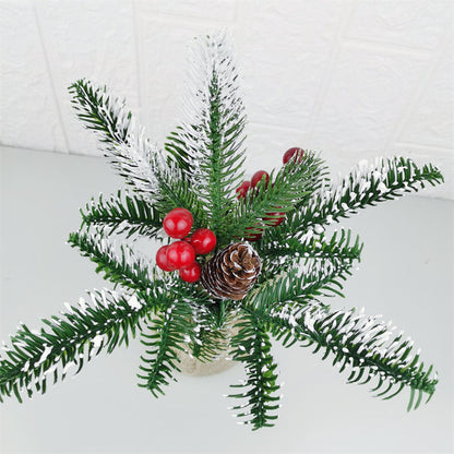 Bulk Artificial Plant Ornaments with Pine Cone Red Fruit Stems for Xmas Party Decor Wholesale