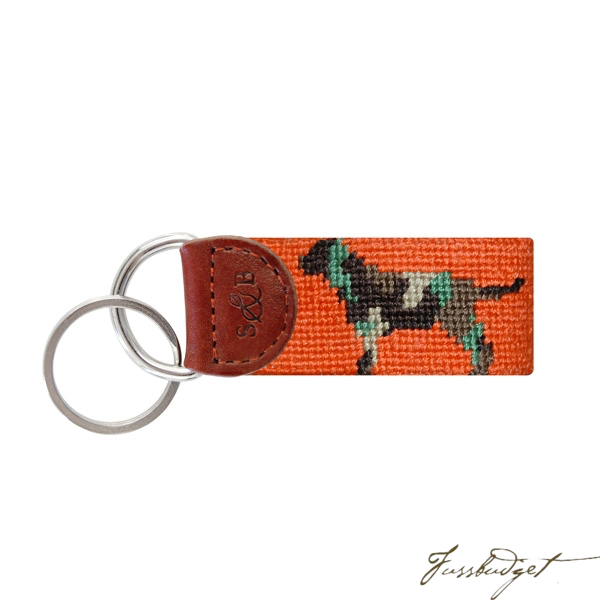 Camo Retriever Needlepoint Key Fob-Fussbudget.com