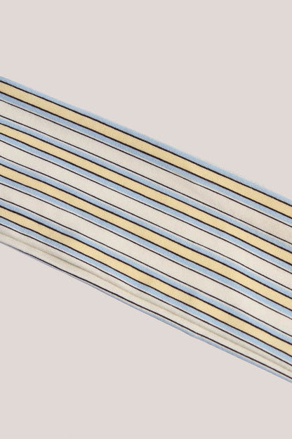 Modal Ribbed Headband in Blue & Yellow Stripe