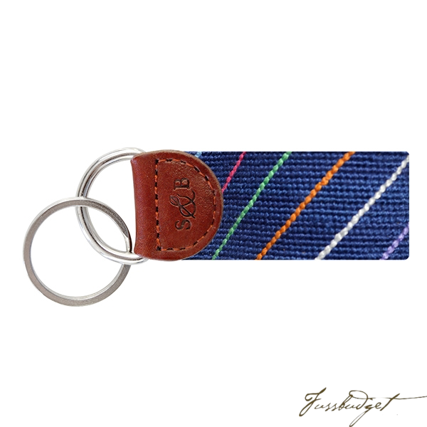 Carter Stripe Needlepoint Key Fob-Fussbudget.com