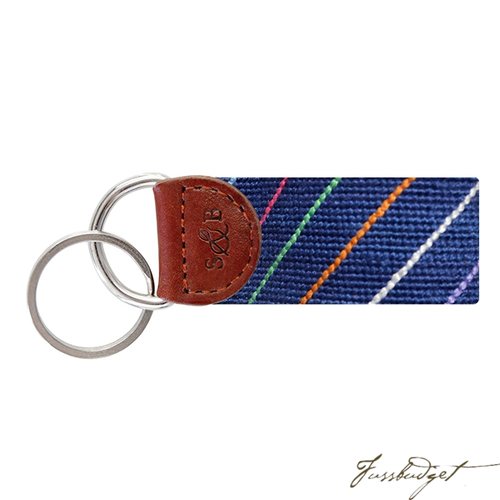 Carter Stripe Needlepoint Key Fob-Fussbudget.com