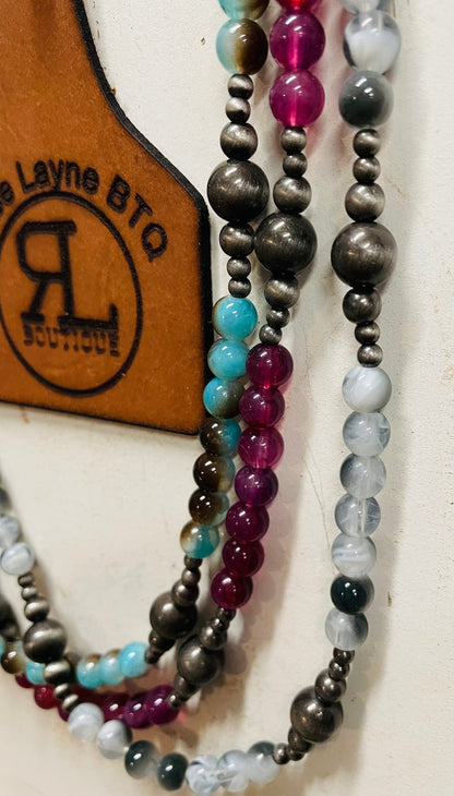 Cassidy Turquoise Marbled Silver Necklace