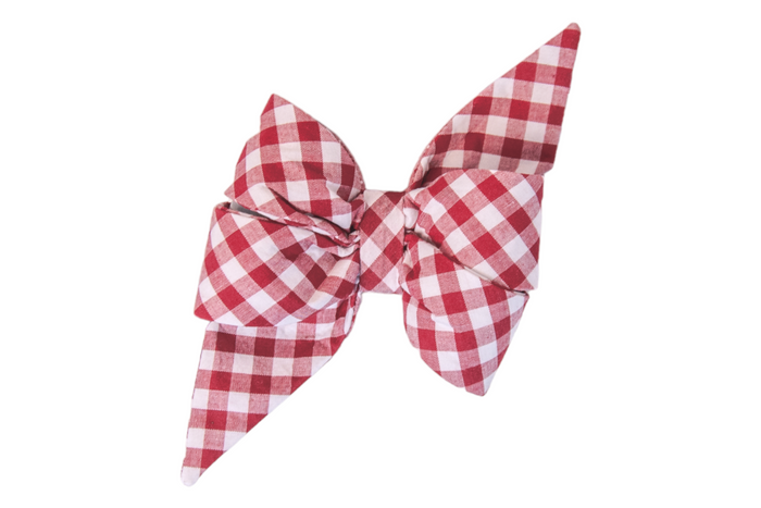 Crimson Picnic Plaid Belle Bow - Crew LaLa