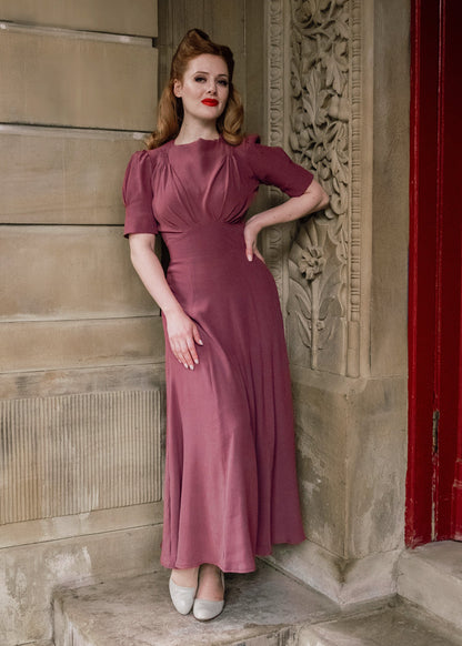1940s 'Girl Friday' Midi Dress - Plum