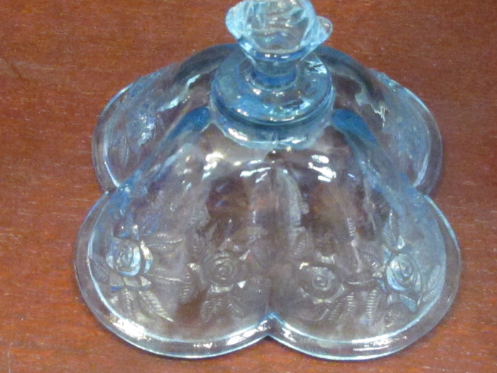Glass blow out lid Replacement blue rose